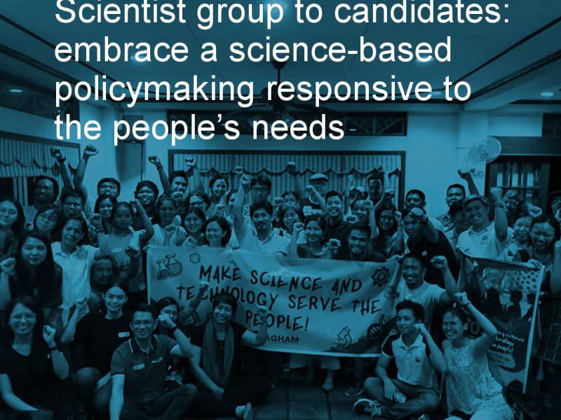 Scientist group to candidates: embrace a science-based policymaking responsive to the people’s needs