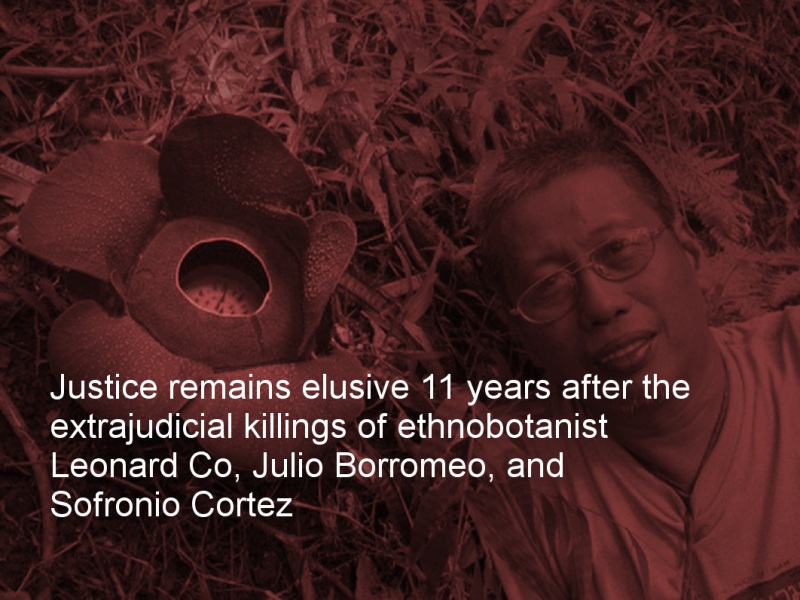 Justice remains elusive 11 years after the extrajudicial killings of ethnobotanist Leonard Co and his research team